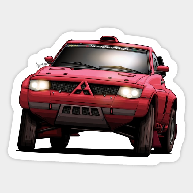 Mitsubishi Pajero Evo Evo - Dakar Sticker by Mario Ramos Rally Art